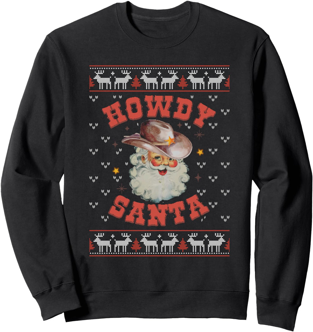 Howdy Santa Country Cowboy Artist Hoodie - Custom Art Print Men Women - T-Shirt, Sweatshirt, Hoodie