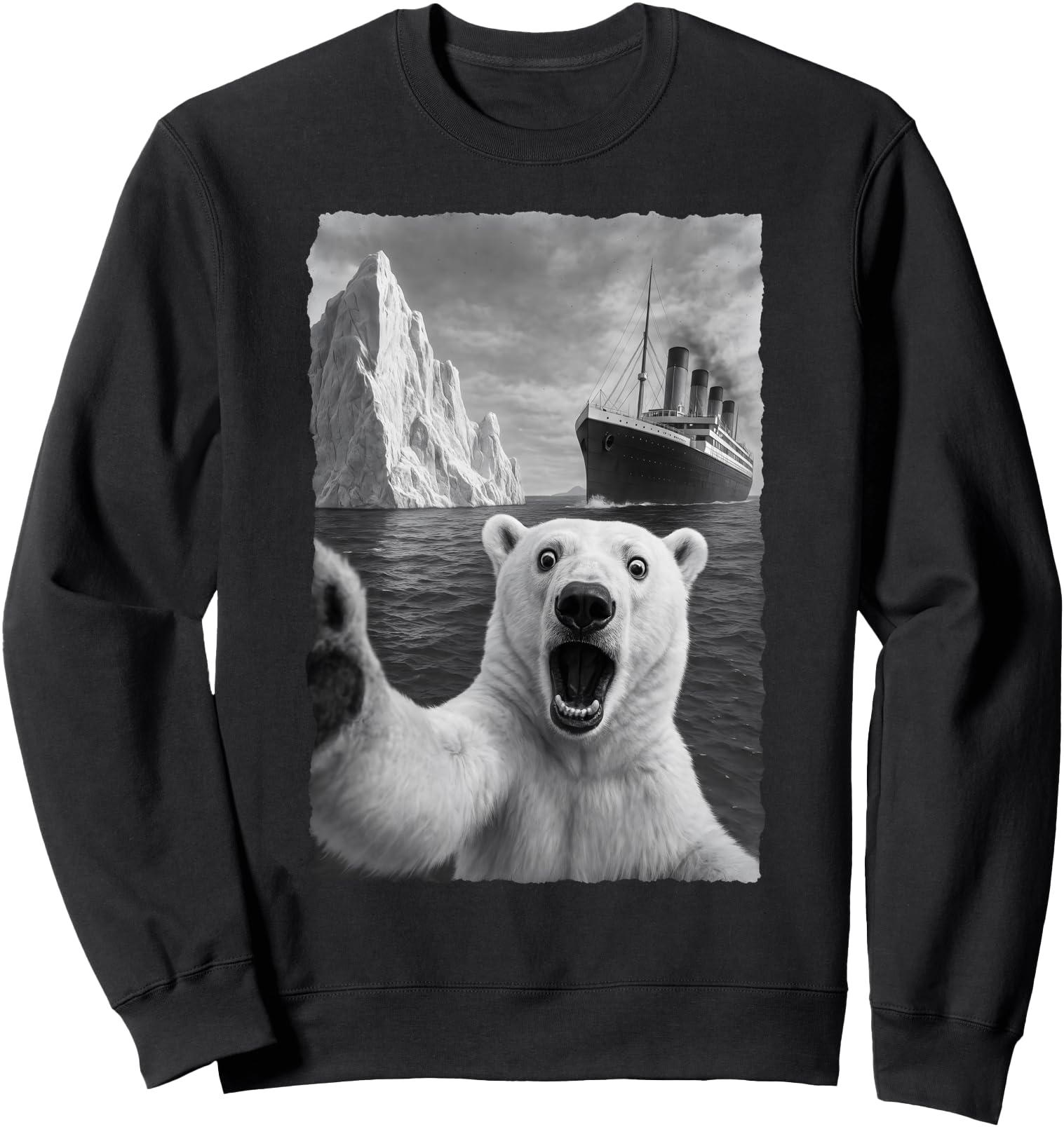 Exclusive Polar Bear Selfie Titanic Hoodie - Graphic Print Men Women - T-Shirt, Sweatshirt, Hoodie