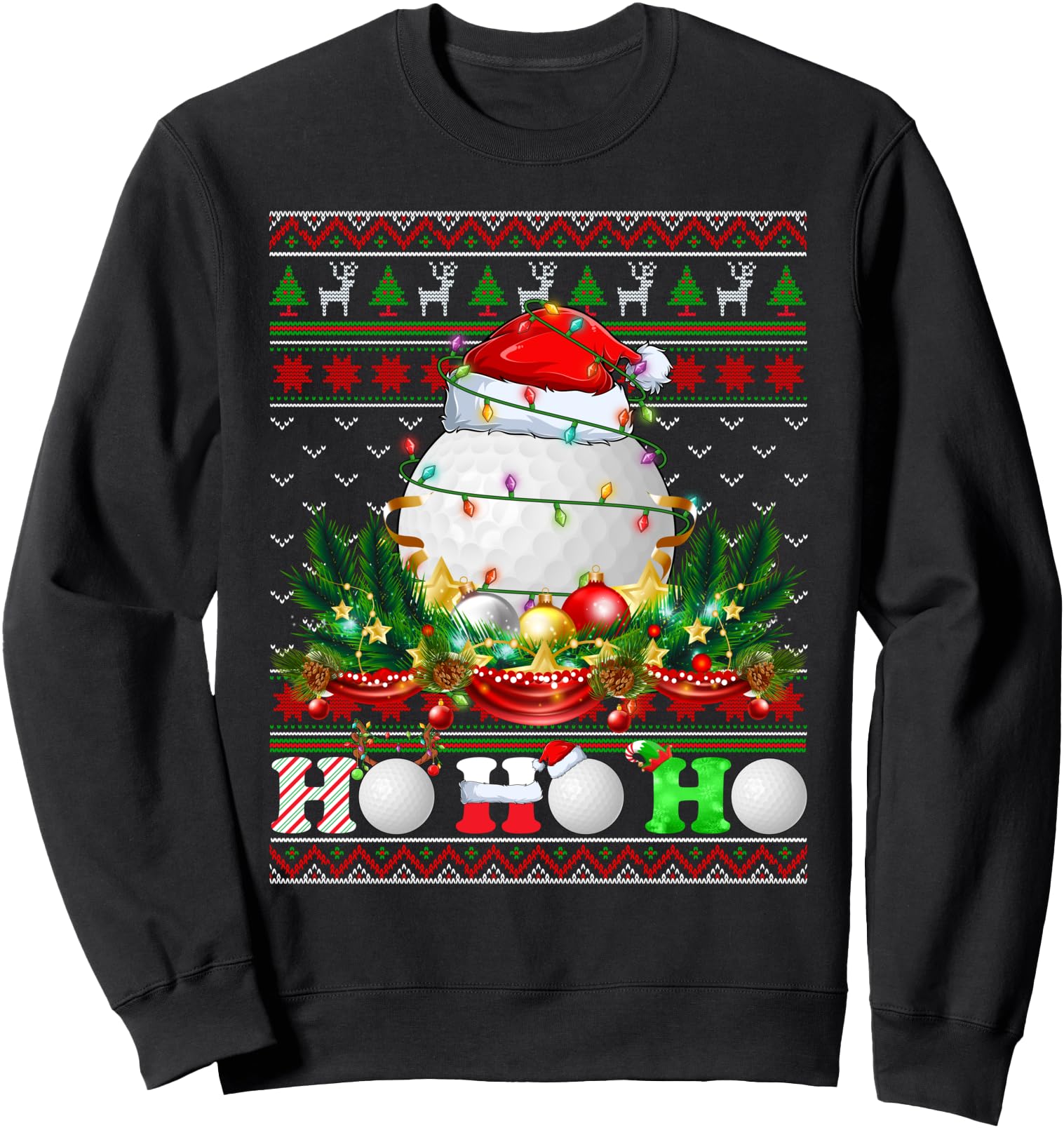 Exclusive Golf Ball Tree Lights Ugly Rare T-Shirt - Custom Art Print Unisex - T-Shirt, Sweatshirt, Hoodie