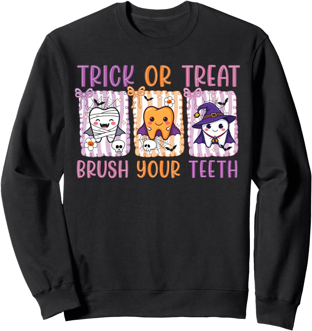 Original Trick Or Treat Brush Your Teeth T-Shirt - Novelty Apparel Unisex - T-Shirt, Sweatshirt, Hoodie