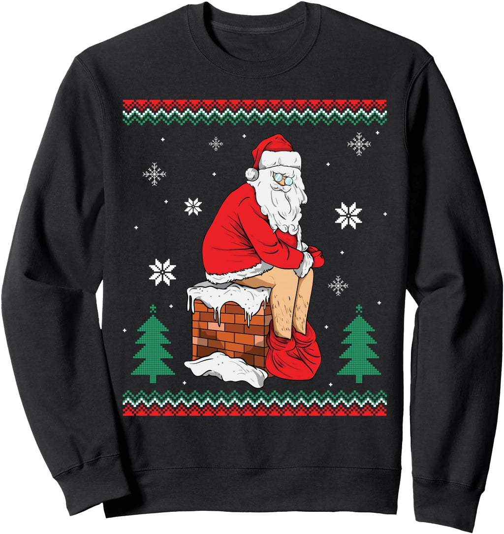 Original Santa Pooping Down T-Shirt - Casual Everyday Wear for Adults - T-Shirt, Sweatshirt, Hoodie