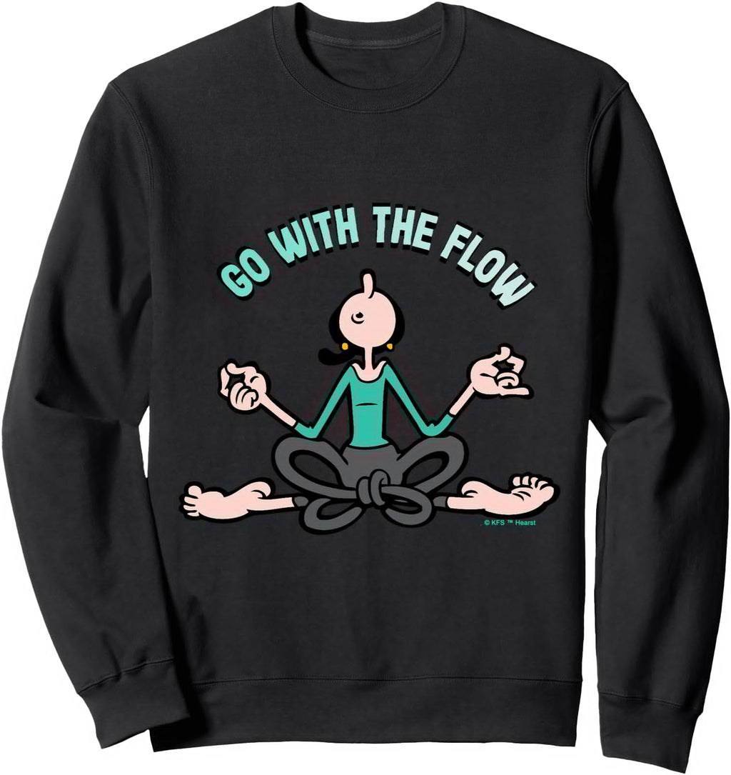 Authentic Olive Oyl Go Flow Yoga Humanity Hoodie - Graphic Print Men Women - T-Shirt, Sweatshirt, Hoodie