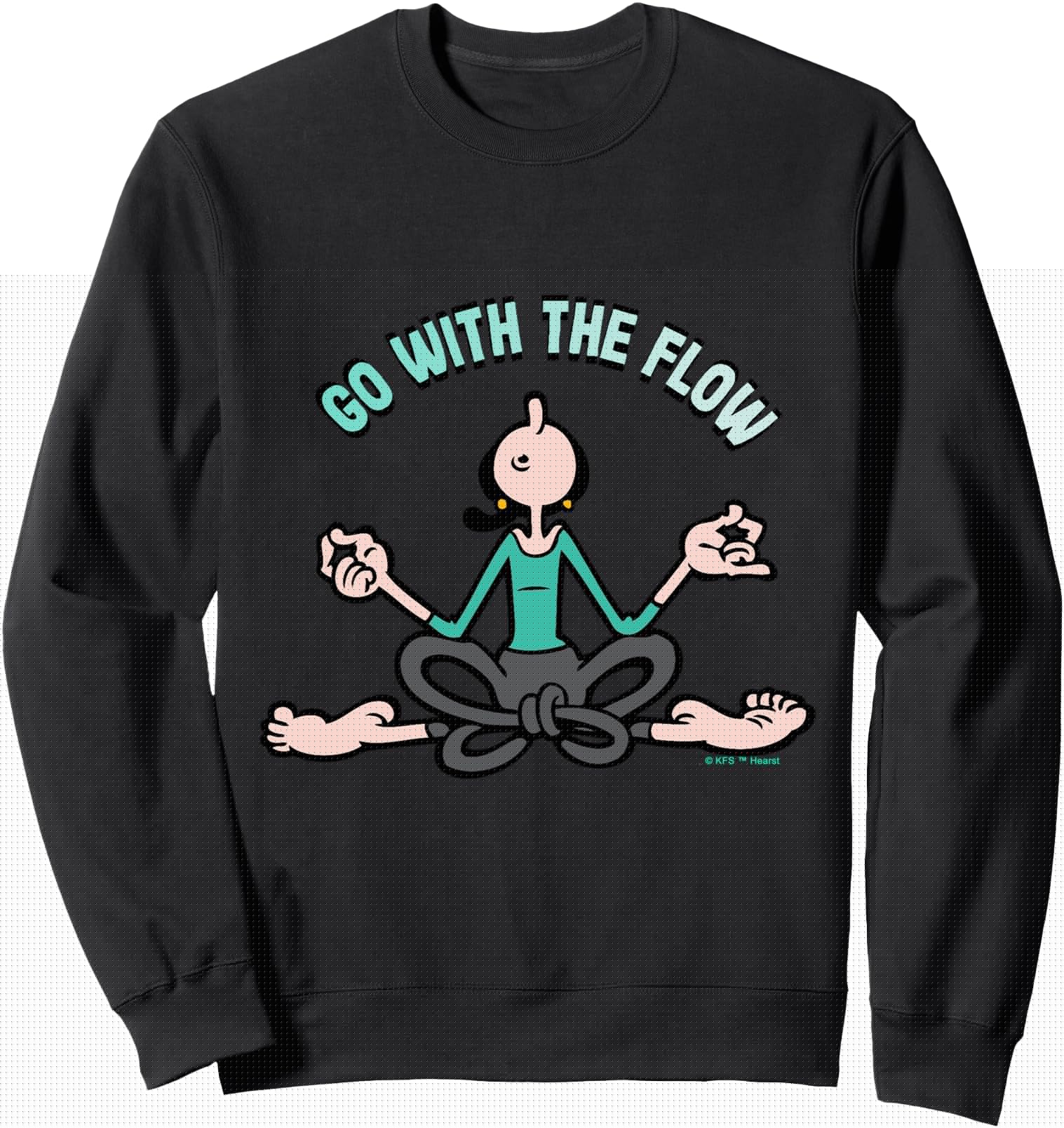Authentic Olive Oyl Go Flow Yoga Humanity Hoodie - Graphic Print Men Women - T-Shirt, Sweatshirt, Hoodie