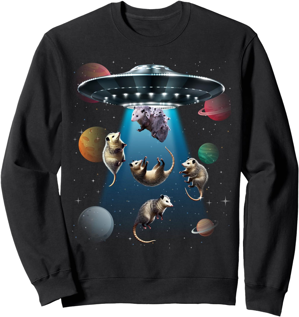 Possum Opossum Opossums Space Ufo Hoodie - Novelty Apparel for Adults - T-Shirt, Sweatshirt, Hoodie