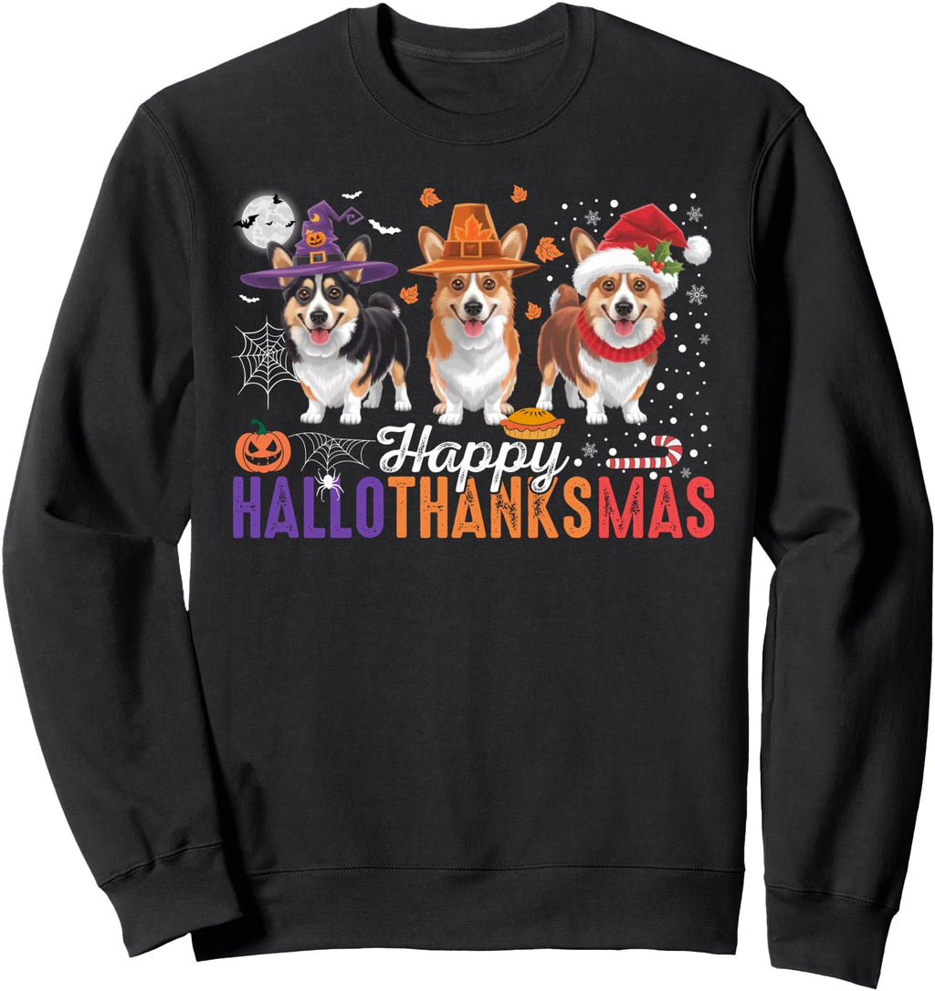 Handcrafted Happy Hallothanksmas Hoodie - Casual Everyday Wear for Adults - T-Shirt, Sweatshirt, Hoodie