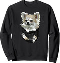 Authentic Long Hair Chihuahua Long Haired Hoodie - Trendy Graphic Unisex - T-Shirt, Sweatshirt, Hoodie