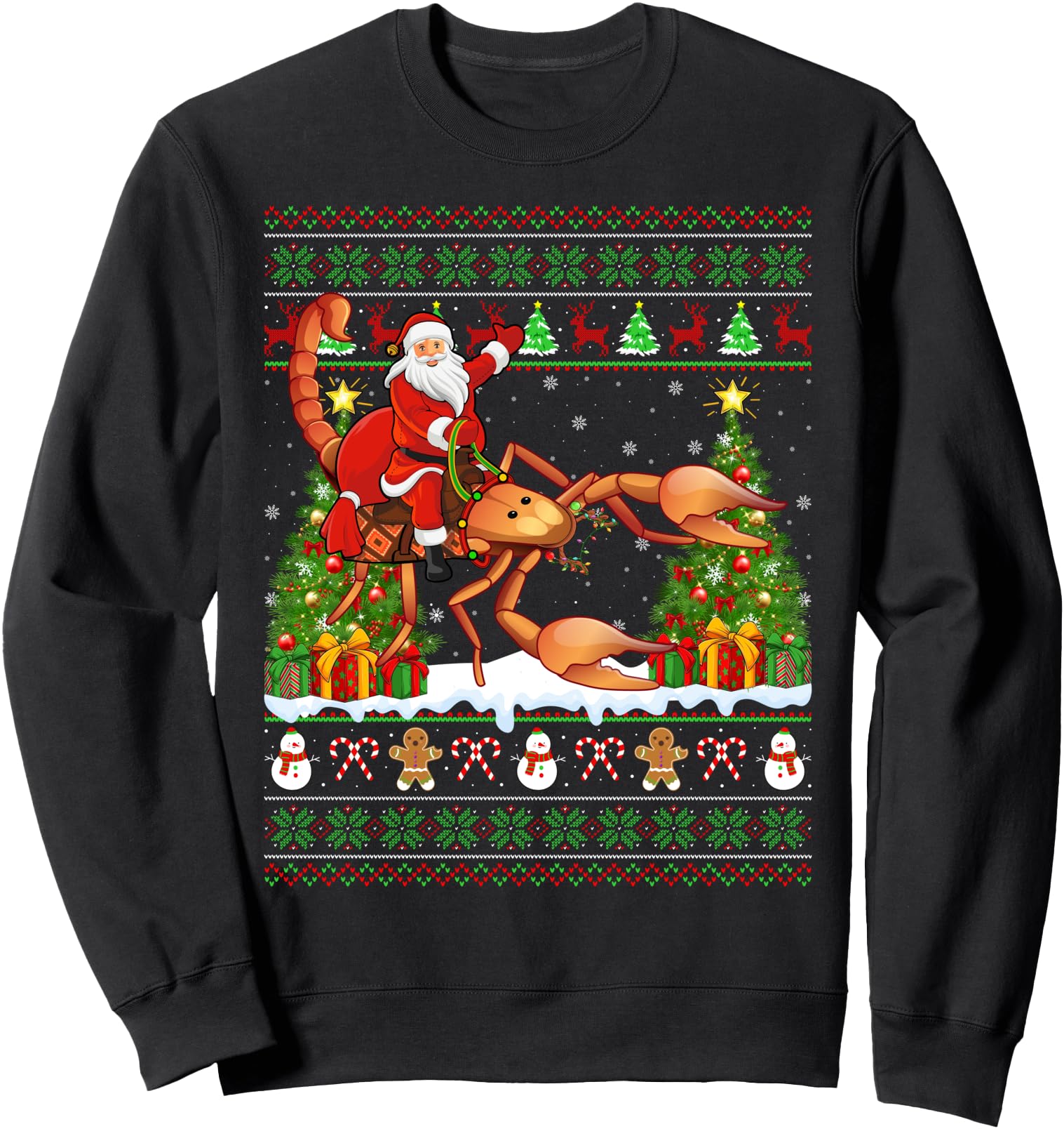 Scorpion Ugly Santa Riding Scorpion T-Shirt - Aesthetic Graphic Unisex - T-Shirt, Sweatshirt, Hoodie