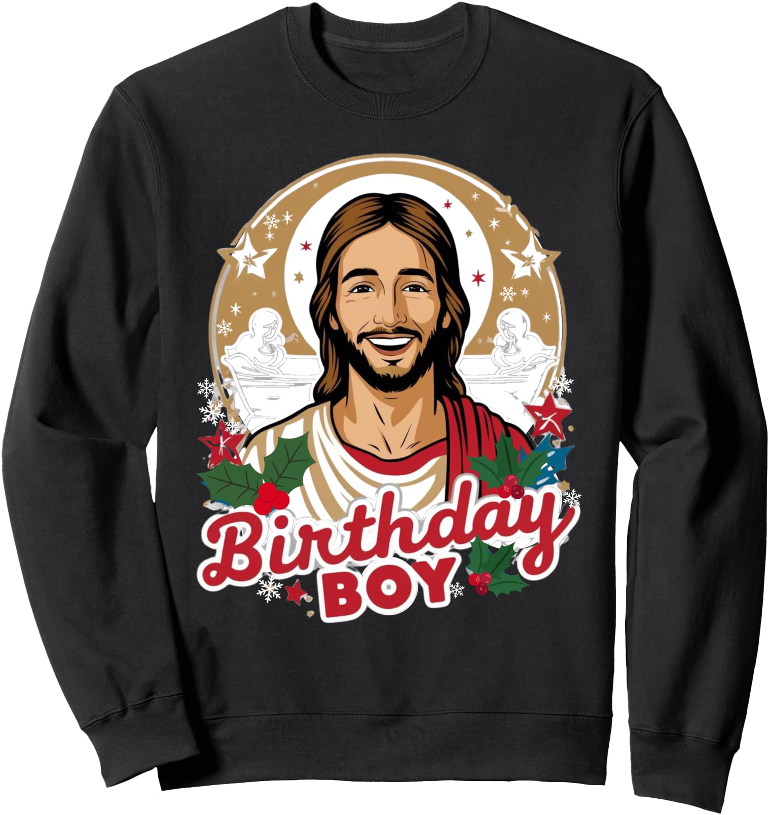 Jesus Holiday Ugly Sweatshirt - Unique Graphic Unisex - T-Shirt, Sweatshirt, Hoodie