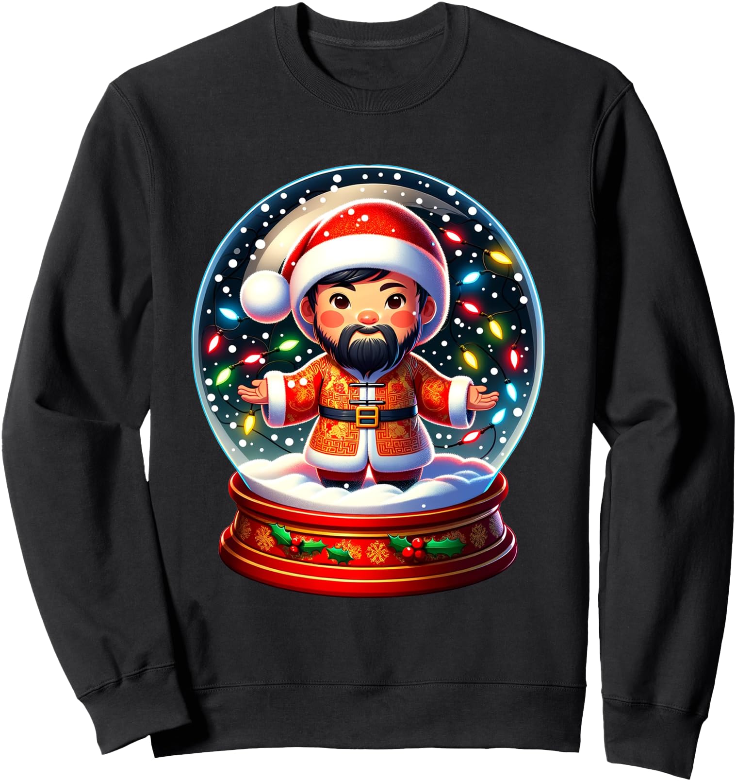 Handcrafted Asian Santa Claus Family Sweatshirt - Graphic Print Men Women - T-Shirt, Sweatshirt, Hoodie