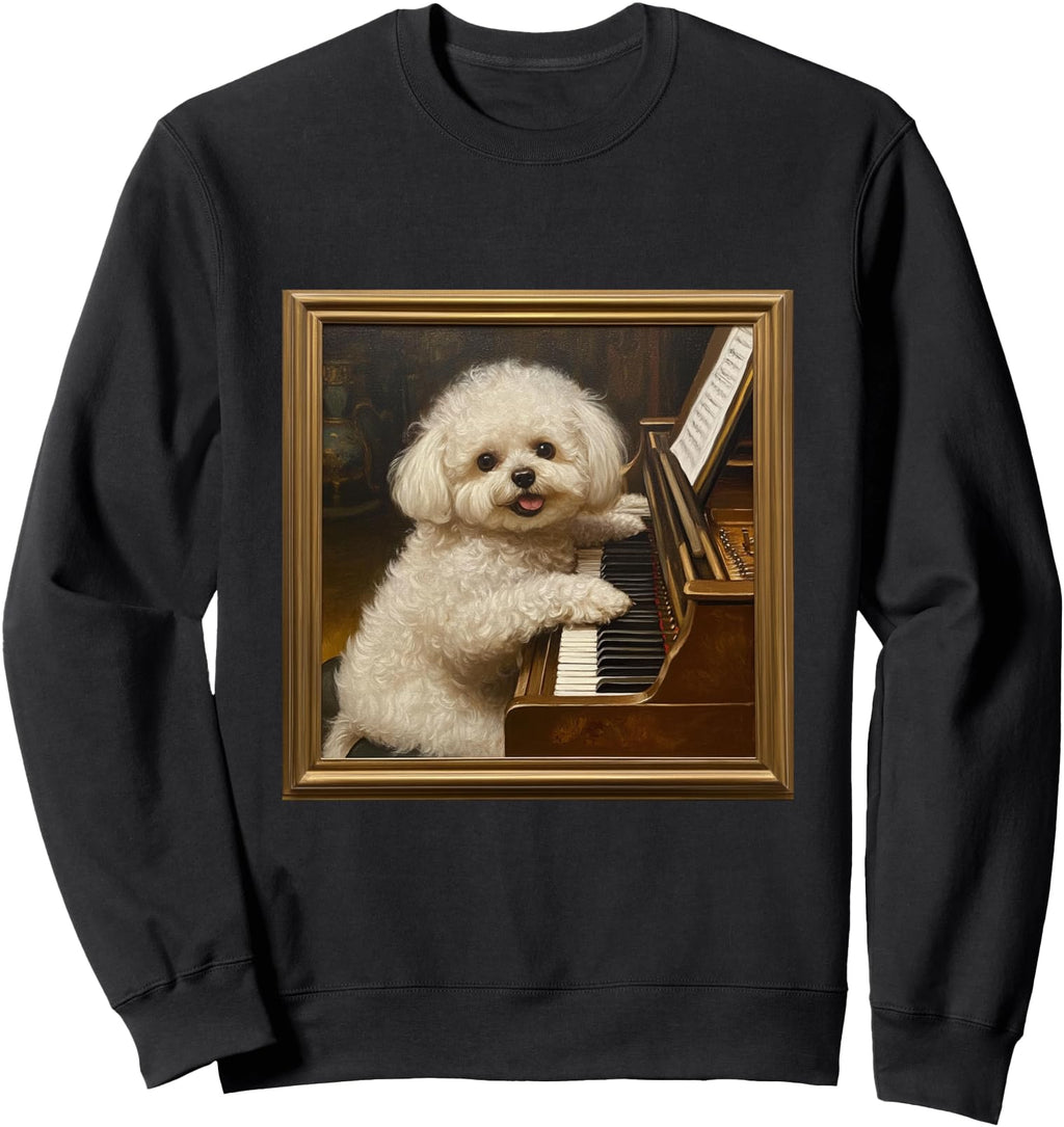 Original Bichon Frise Piano Rare Hoodie - Unique Graphic Unisex - T-Shirt, Sweatshirt, Hoodie