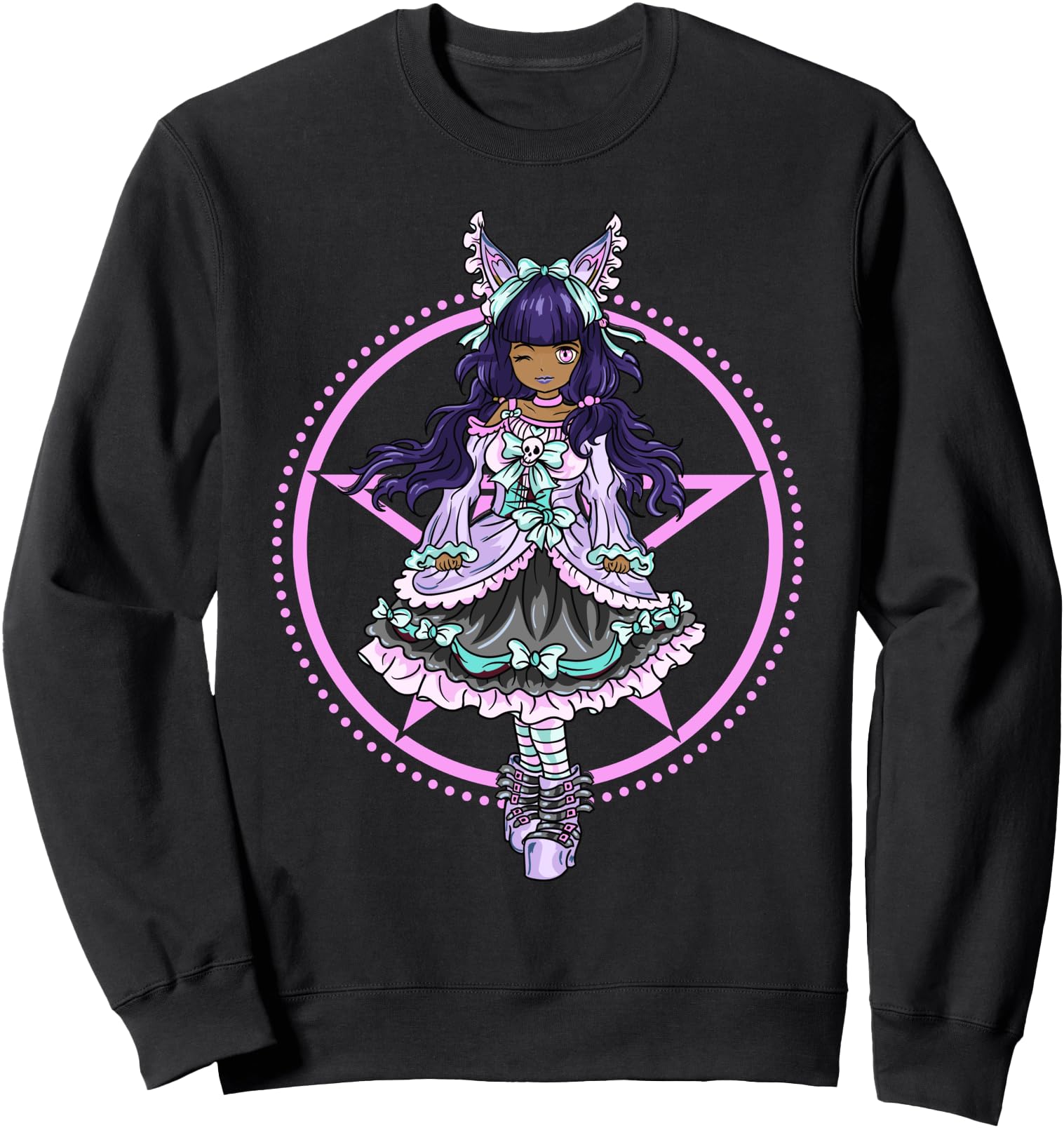 Original Pastel Goth Black Lolita Hoodie - Unique Graphic Men Women - T-Shirt, Sweatshirt, Hoodie