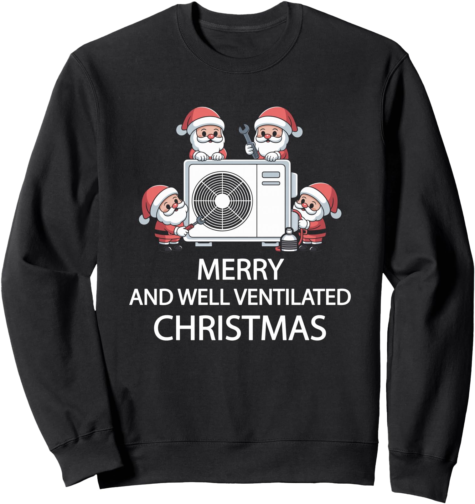 Authentic Hvac Technician Santa Sweatshirt - Aesthetic Graphic Men Women - T-Shirt, Sweatshirt, Hoodie