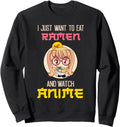 I Just Want To Eat Ramen And Watch T-Shirt - Aesthetic Graphic for Adults - T-Shirt, Sweatshirt, Hoodie