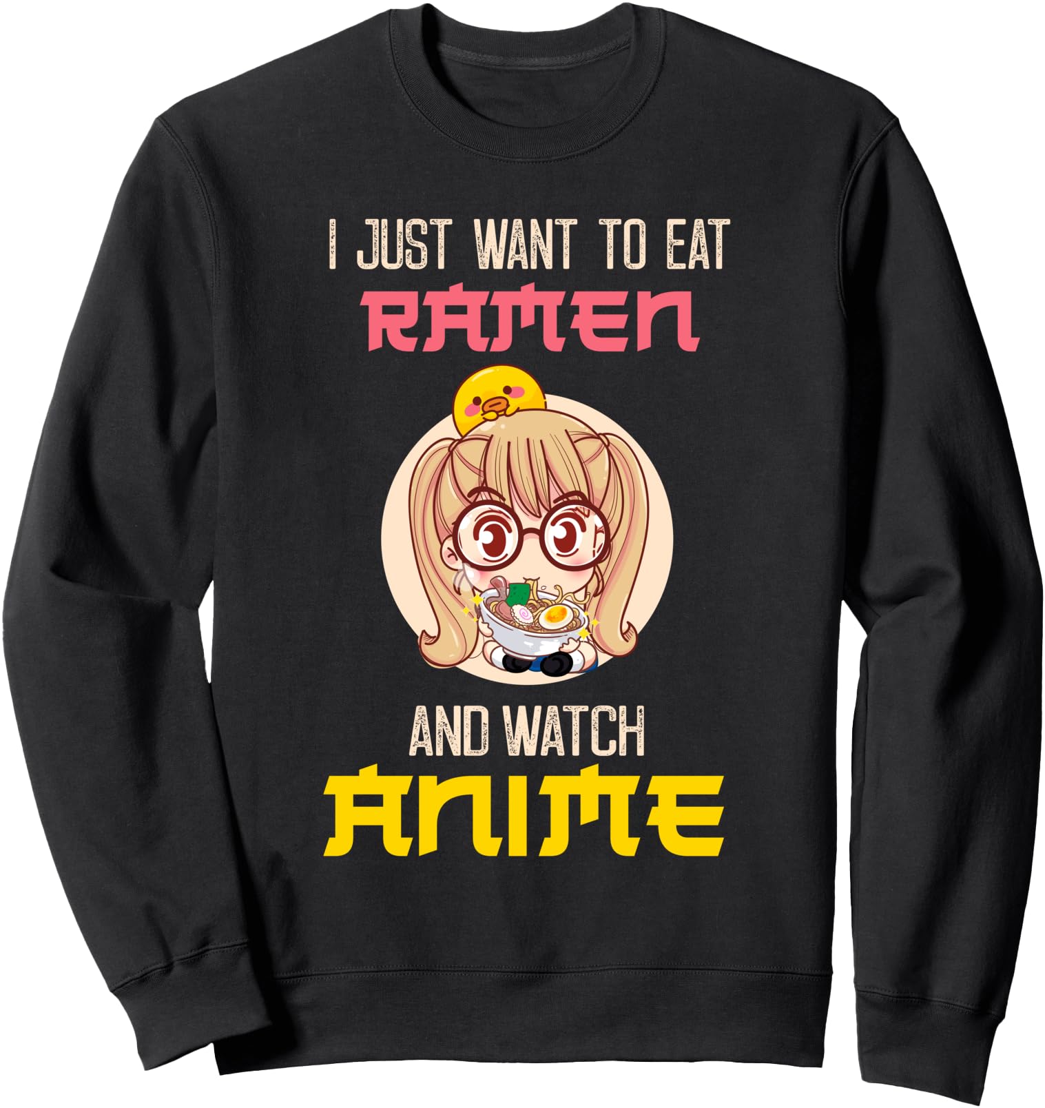 I Just Want To Eat Ramen And Watch T-Shirt - Aesthetic Graphic for Adults - T-Shirt, Sweatshirt, Hoodie