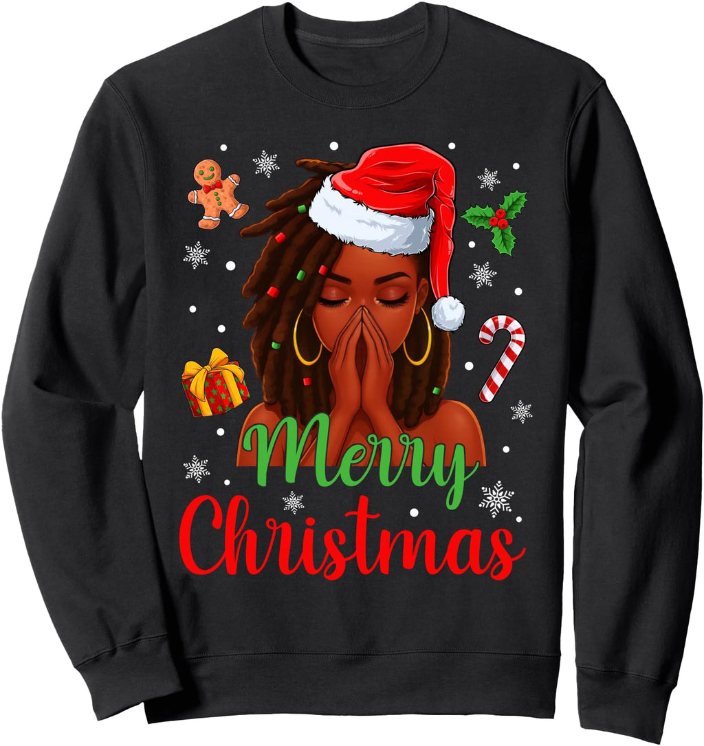 Exclusive Merry African American Loc T-Shirt - Custom Art Print Men Women - T-Shirt, Sweatshirt, Hoodie