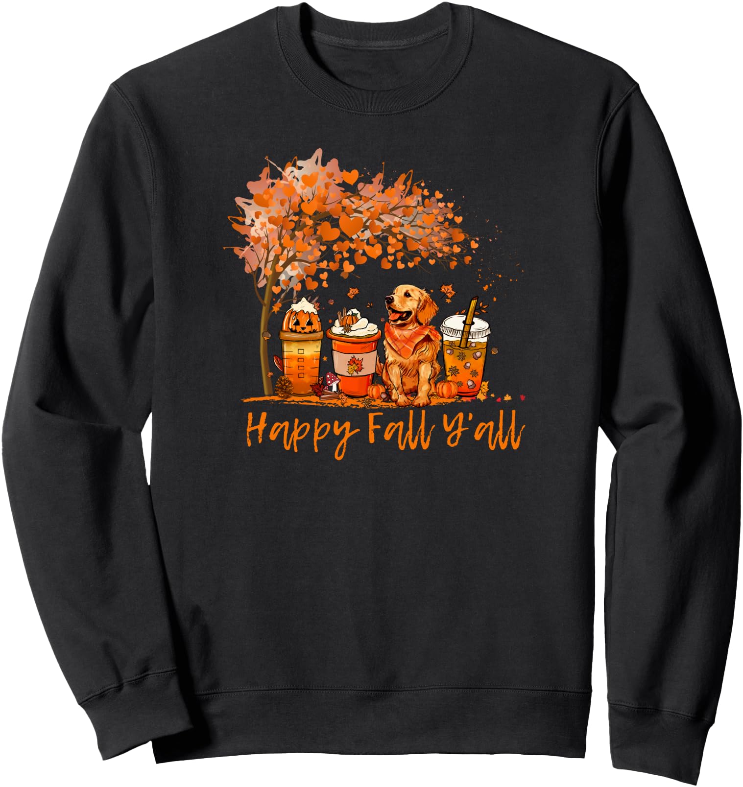 Happy Fall Y All Dog Autumn Season Sweatshirt - Custom Art Print Men Women - T-Shirt, Sweatshirt, Hoodie