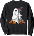 Ghost Great Dane Pumpkin Halloween Sweatshirt - Trendy Graphic Men Women - T-Shirt, Sweatshirt, Hoodie