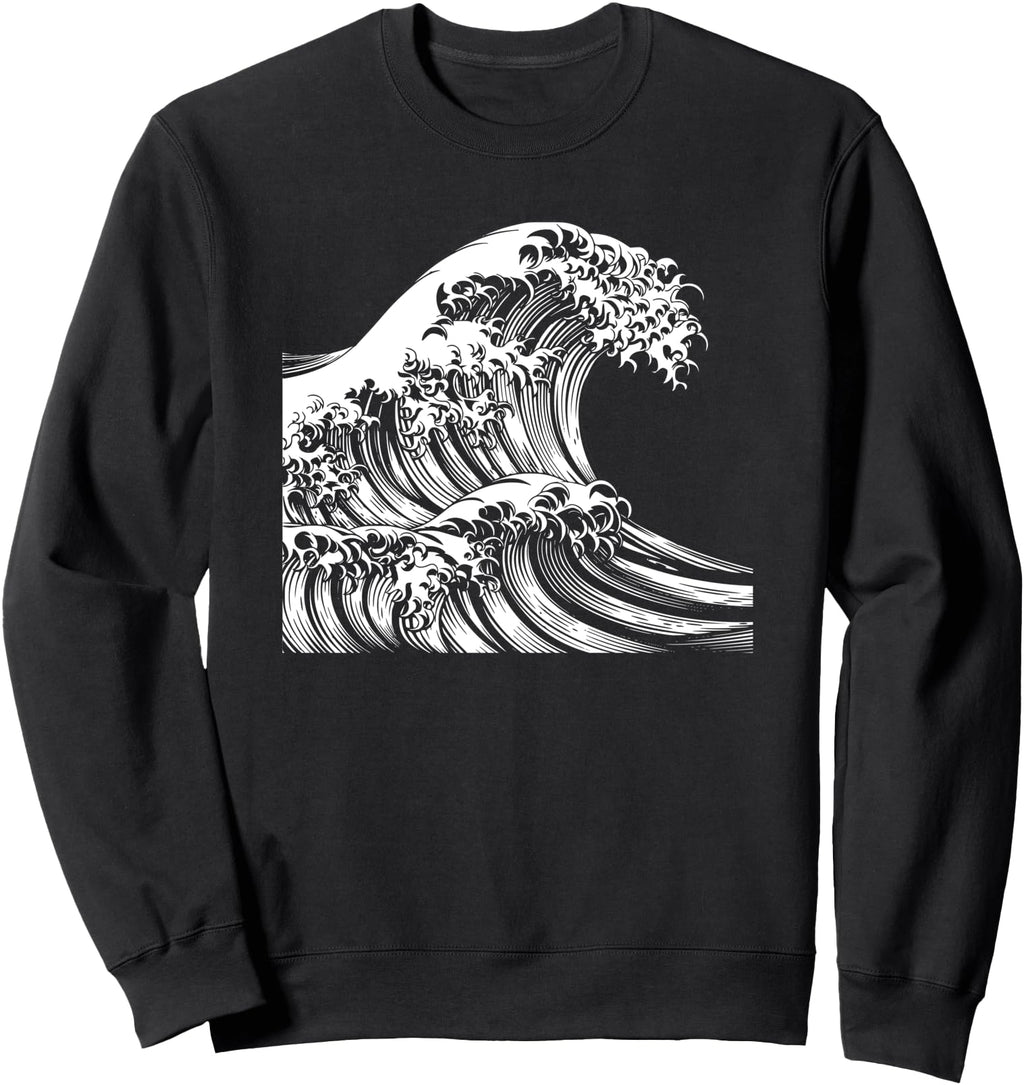 Great Wave Off Kanagawa Japanese Art Hoodie - Minimalist Print Men Women - T-Shirt, Sweatshirt, Hoodie