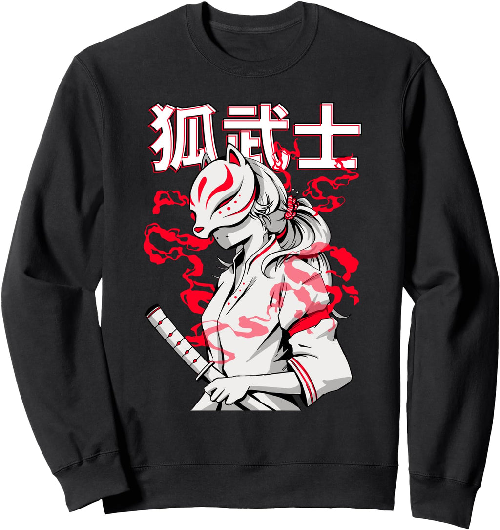 Anime Cat Mask Samurai Anime Otaku Hoodie - Minimalist Print Men Women - T-Shirt, Sweatshirt, Hoodie
