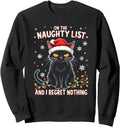 Original Naughty List And I Regret Hoodie - Minimalist Print Men Women - T-Shirt, Sweatshirt, Hoodie