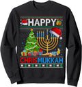 Happy Chrismukkah Jewish Hanukkah Sweatshirt - Minimalist Print Unisex - T-Shirt, Sweatshirt, Hoodie