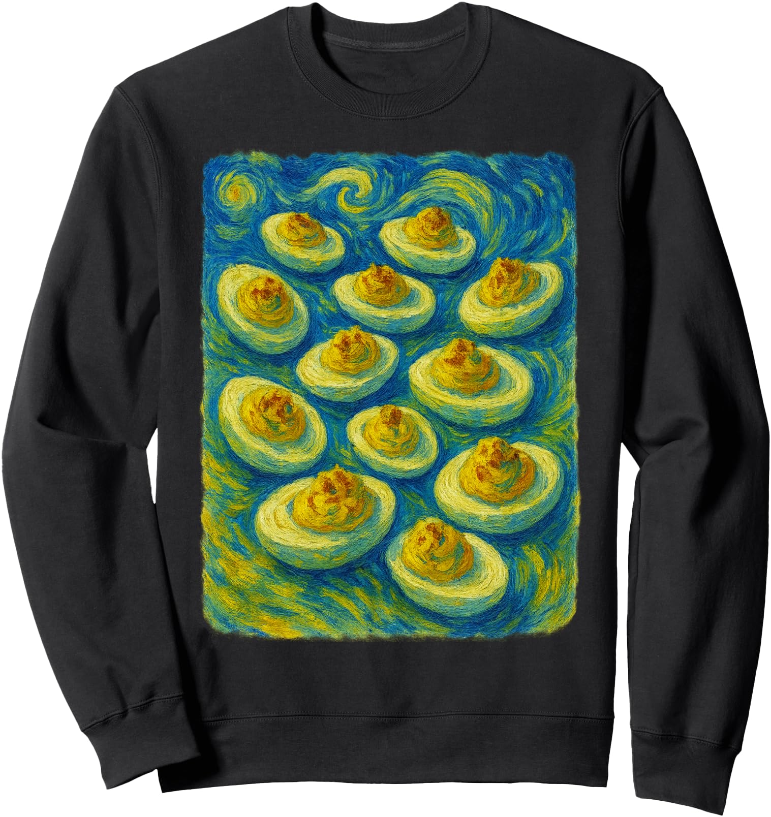 Handcrafted Deviled Eggs Starry Night Van T-Shirt - Novelty Apparel Unisex - T-Shirt, Sweatshirt, Hoodie