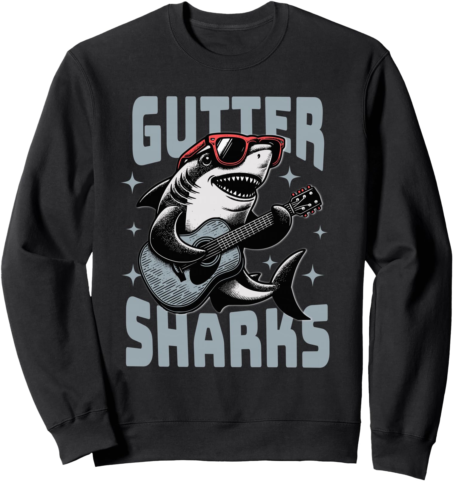 Original Gutter Sharks Shark Playing Sweatshirt - Trendy Graphic Unisex - T-Shirt, Sweatshirt, Hoodie