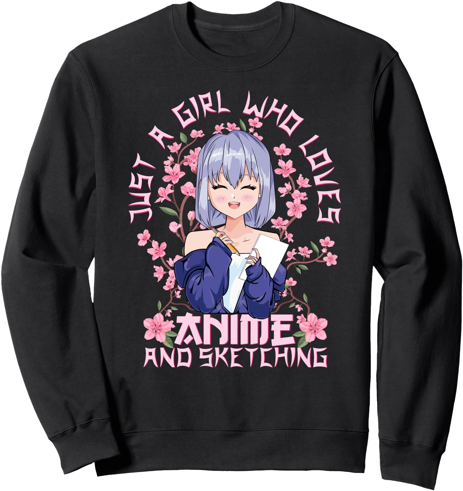 Handcrafted Kitschy Sakura Cherry Sweatshirt - Aesthetic Graphic Men Women - T-Shirt, Sweatshirt, Hoodie