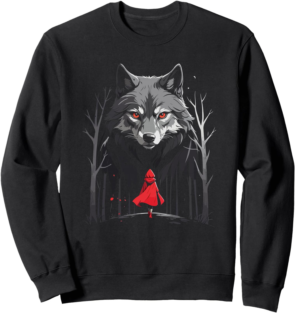 Wolf Red Riding Hood Wolf Canine T-Shirt - Aesthetic Graphic for Adults - T-Shirt, Sweatshirt, Hoodie