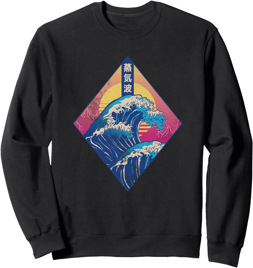 Great Wave Off Kanagawa Sunset Japanese Hoodie - Fun Novelty Design Unisex - T-Shirt, Sweatshirt, Hoodie