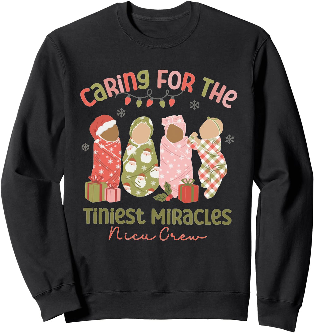 Caring Tiniest Miracles Nicu Crew Nurse T-Shirt - Graphic Print for Adults - T-Shirt, Sweatshirt, Hoodie