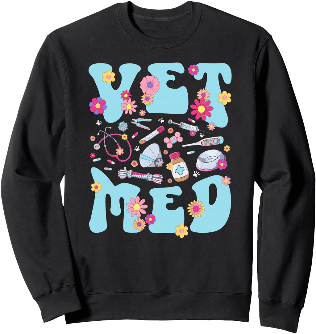 Vet Med Groovy Veterinary Medicine Hoodie - Trendy Graphic Men Women - T-Shirt, Sweatshirt, Hoodie