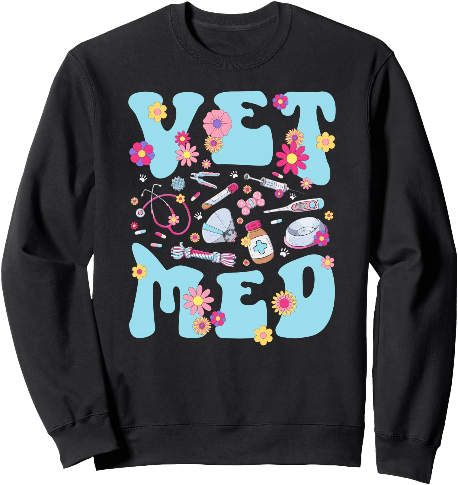 Vet Med Groovy Veterinary Medicine Hoodie - Trendy Graphic Men Women - T-Shirt, Sweatshirt, Hoodie