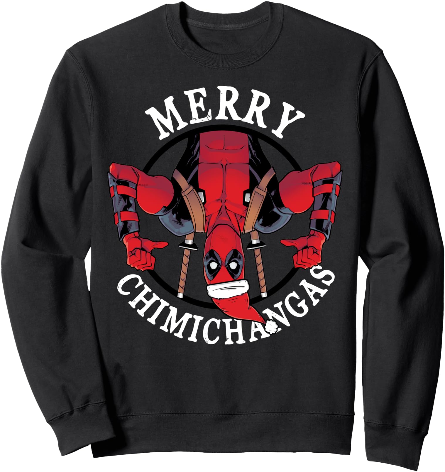 Authentic Marvel Deadpool Merry Sweatshirt - Aesthetic Graphic for Adults - T-Shirt, Sweatshirt, Hoodie