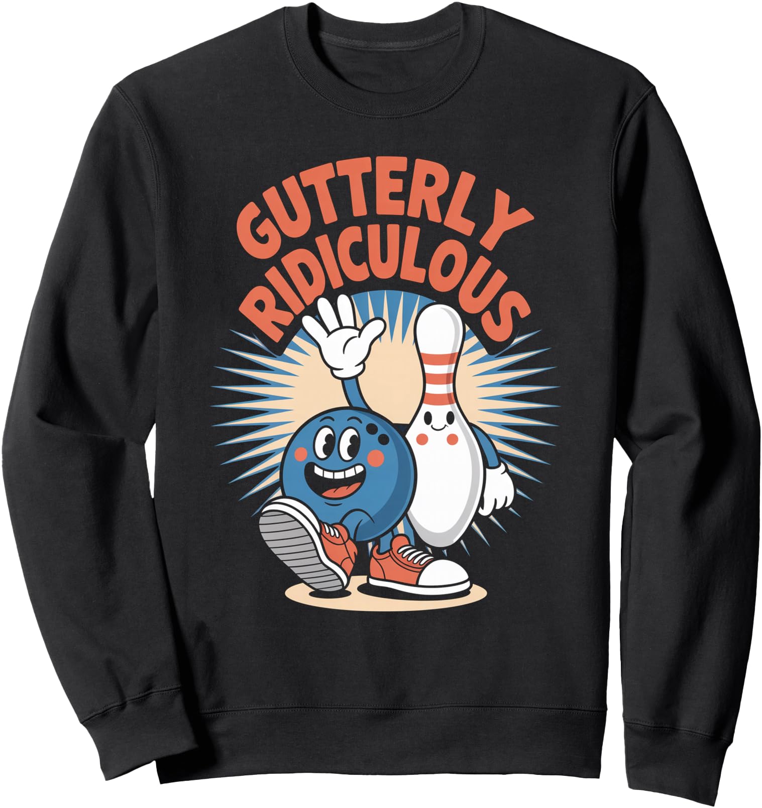 Gutterly Ridiculous Bowling Artist Sweatshirt - Unique Graphic for Adults - T-Shirt, Sweatshirt, Hoodie