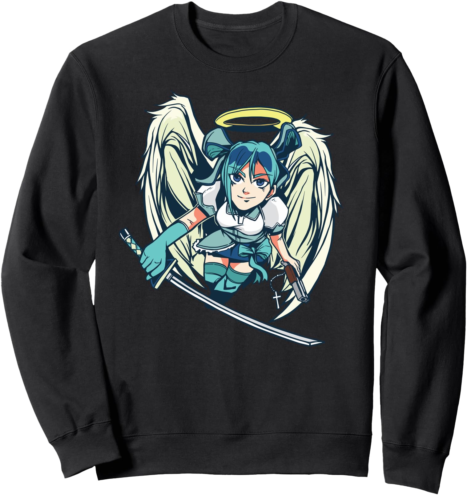 Anime Angel Warrior Fighter Sword Sweatshirt - Novelty Apparel Unisex - T-Shirt, Sweatshirt, Hoodie