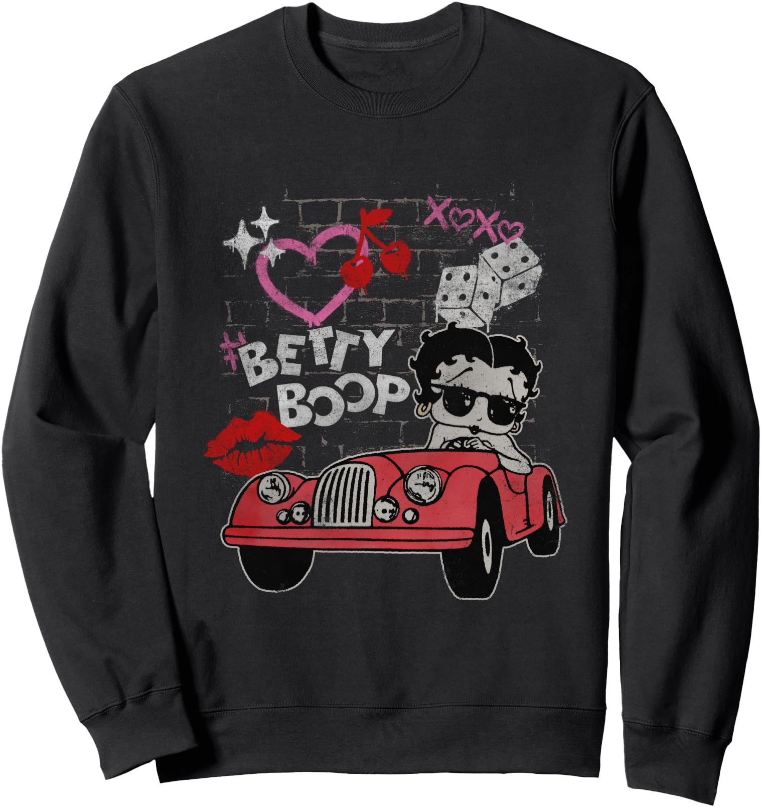 Handcrafted Betty Boop Kisses Sweatshirt - Novelty Apparel Unisex - T-Shirt, Sweatshirt, Hoodie