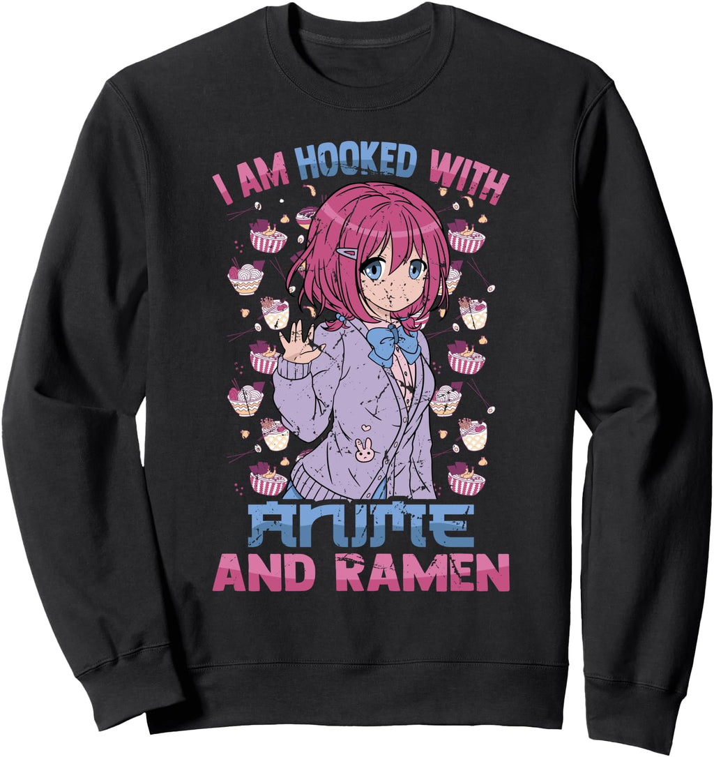 I Am Hooked Anime And Ramen Otaku T-Shirt - Custom Art Print for Adults - T-Shirt, Sweatshirt, Hoodie