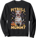 Halloween Costume Pitbull Mummy Dog Owner Hoodie - Unique Graphic Unisex - T-Shirt, Sweatshirt, Hoodie