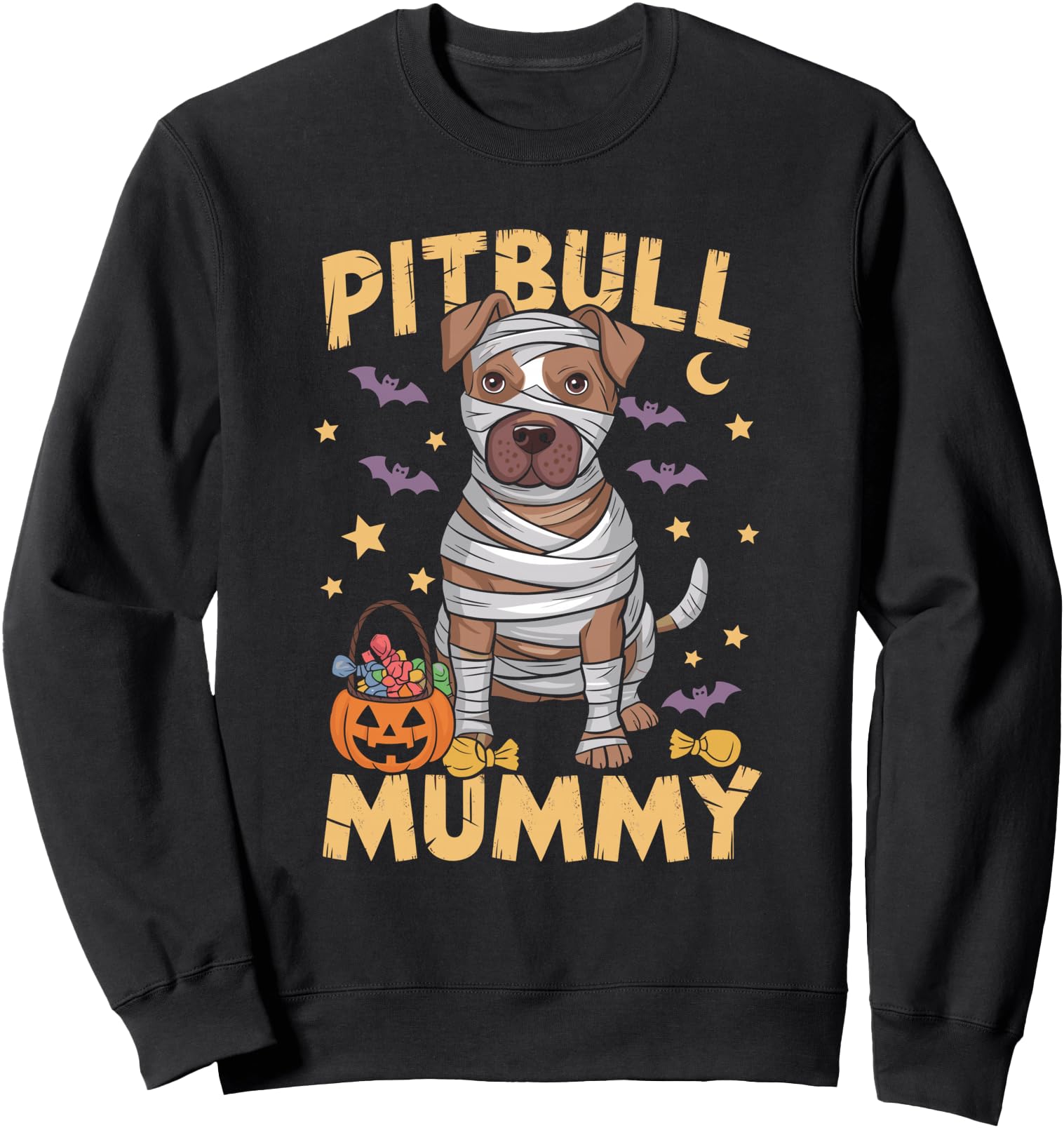 Halloween Costume Pitbull Mummy Dog Owner Hoodie - Unique Graphic Unisex - T-Shirt, Sweatshirt, Hoodie