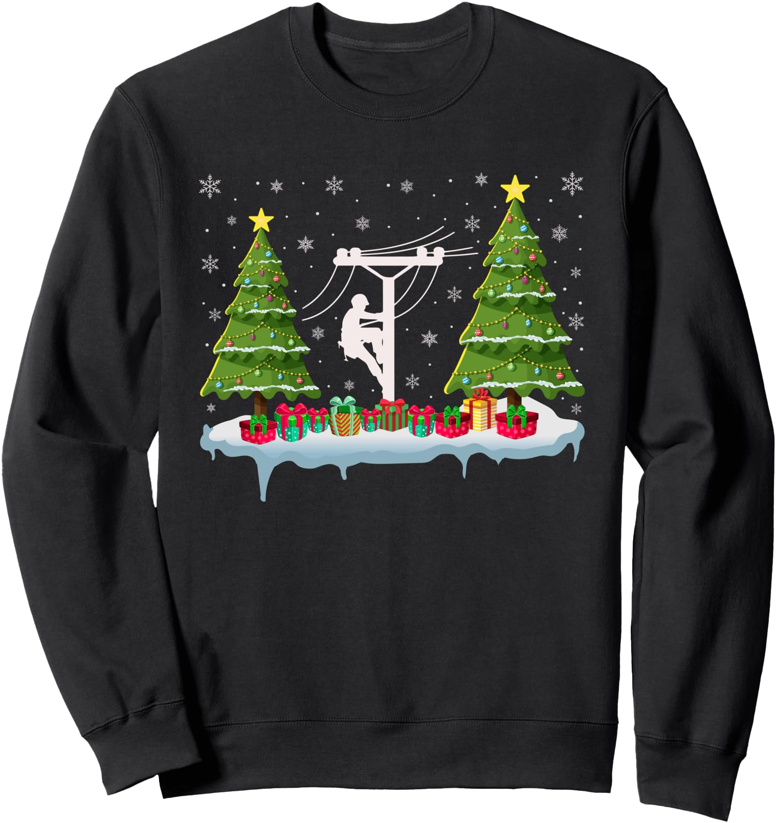 Exclusive Lineman Tree Lighting Ugly T-Shirt - Graphic Print for Adults - T-Shirt, Sweatshirt, Hoodie