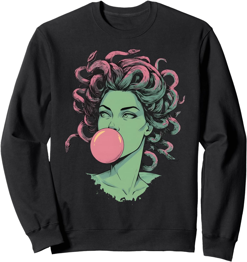 Medusa Bubblegum Mythological Snake Hair T-Shirt - Minimalist Print Unisex - T-Shirt, Sweatshirt, Hoodie