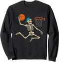 Skeleton Playing Basketball Lovers Halloween Hoodie - Graphic Print Unisex - T-Shirt, Sweatshirt, Hoodie