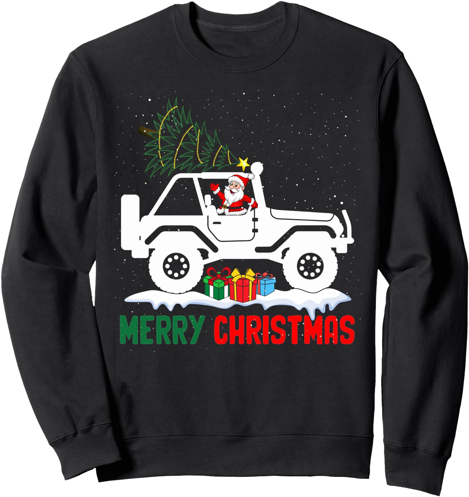 Santa Suv Tree Off Road Outdoor T-Shirt - Casual Everyday Wear Men Women - T-Shirt, Sweatshirt, Hoodie