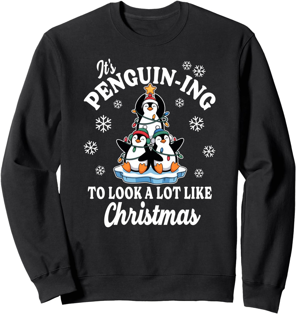 Exclusive Penguin Ing Tree Ice Holiday Hoodie - Unique Graphic Men Women - T-Shirt, Sweatshirt, Hoodie