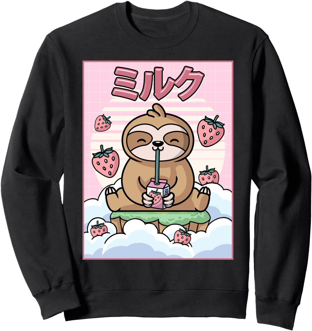 Exclusive Kawaii Sloth Strawberry Hoodie - Casual Everyday Wear Unisex - T-Shirt, Sweatshirt, Hoodie
