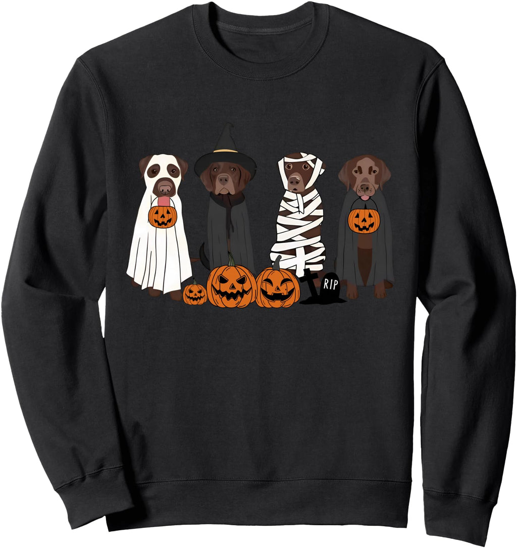 Handcrafted Black Labrador Dogs Witches T-Shirt - Graphic Print Men Women - T-Shirt, Sweatshirt, Hoodie