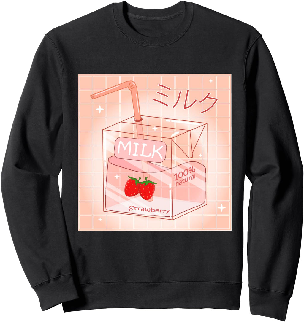 Authentic Strawberry Milk 90S Sweatshirt - Fun Novelty Design Unisex - T-Shirt, Sweatshirt, Hoodie
