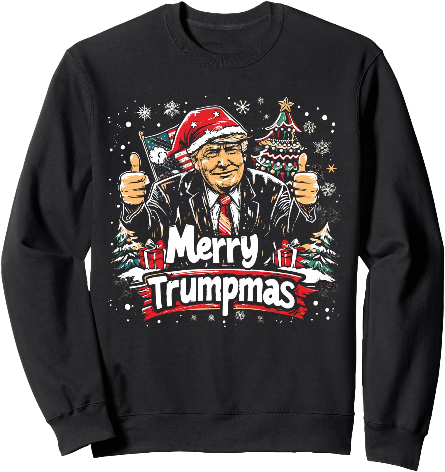 Merry Trumpmas Thankful Trump As Santa T-Shirt - Graphic Print Men Women - T-Shirt, Sweatshirt, Hoodie