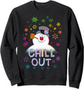 Frosty Snowman Chill Out Portrait Hoodie - Streetwear Style for Adults - T-Shirt, Sweatshirt, Hoodie
